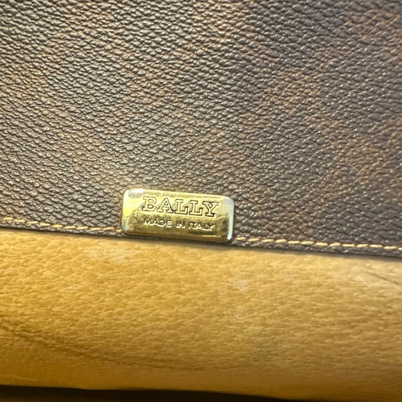 Bally Vintage Monogram Brown Leather Envelope Crossbody Bag - Picture 7 of 11